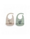 DONE BY DEER SILICONE SLAB 2-PACK LALEE - SAND/GREEN