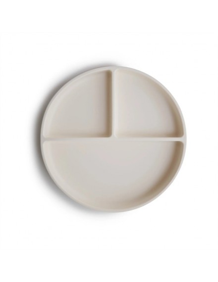 MUSHIE SILICONE PLATE IVORY