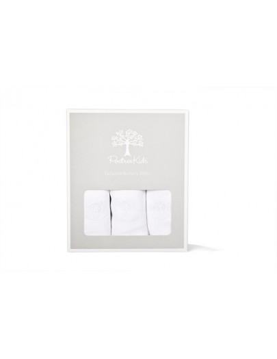 POETREE MUSLIN SQUARE CLOTHS SET OF 3 PIECES WHITE 60X60