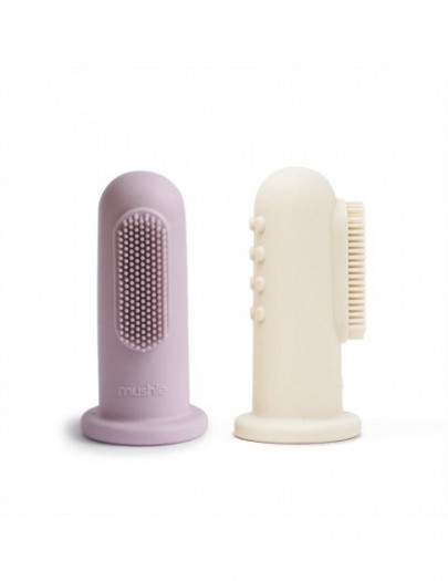MUSHIE FINGER TOOTHBRUSH SOFT LILAC/IVORY