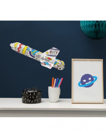 OMY 3D PAPER COLORING AIR TOY ROCKET