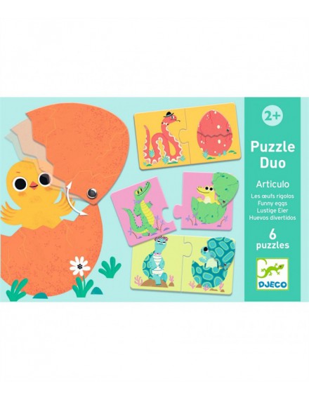 DJECO PUZZEL DUO FUNNY EGG-6 PUZZELS