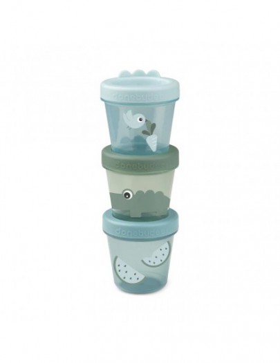 DONE BY DEER BABY FOOD CONTAINER 3-PACK CROCO GREEN
