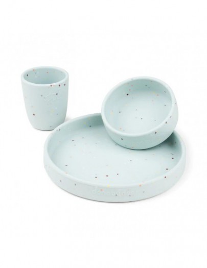 DONE BY DEER SILICONE DINNER SET CONFETTI - BLUE