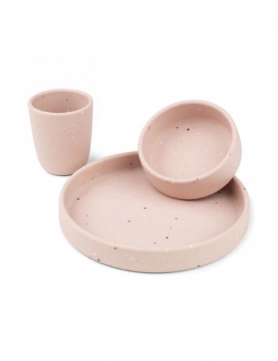 DONE BY DEER SILICONE DINNER SET CONFETTI - POWDER