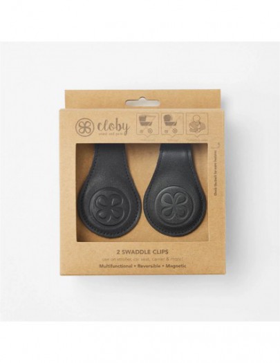 CLOBY LEATHER SWADDLE CLIPS BLACK