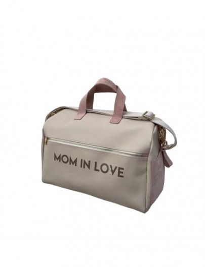 MOMMY BAG CANVAS BEIGE ROZE