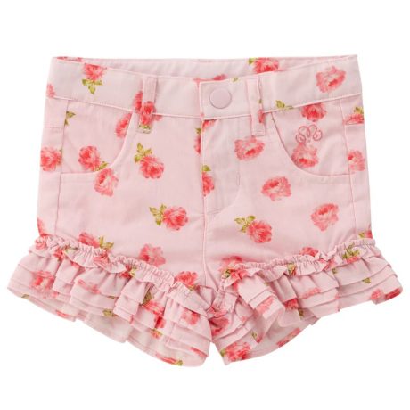 NATINI SHORT FLOWER RUFFLE PINK - ROZE