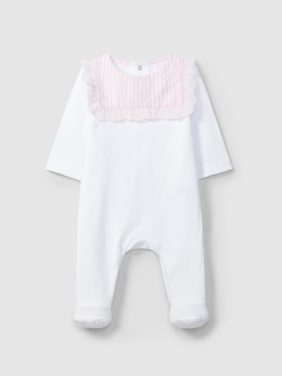 LARANJINHA KRUIPPAKJE MET GESTREEPT KRAAGJE ROZE