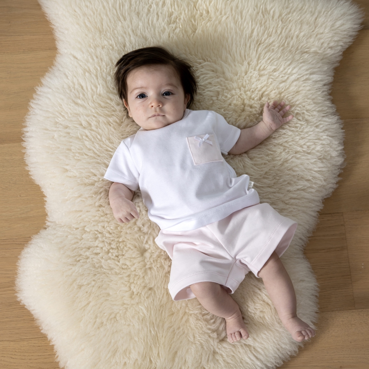 LIVING NATURE PYJAMA 2-DELIG VOOR MEISJES CATO WIT/ROZE