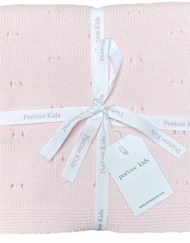 POETREE WIEG DEKEN SAINT TROPEZ POUDRE 80X100CM - ROZE