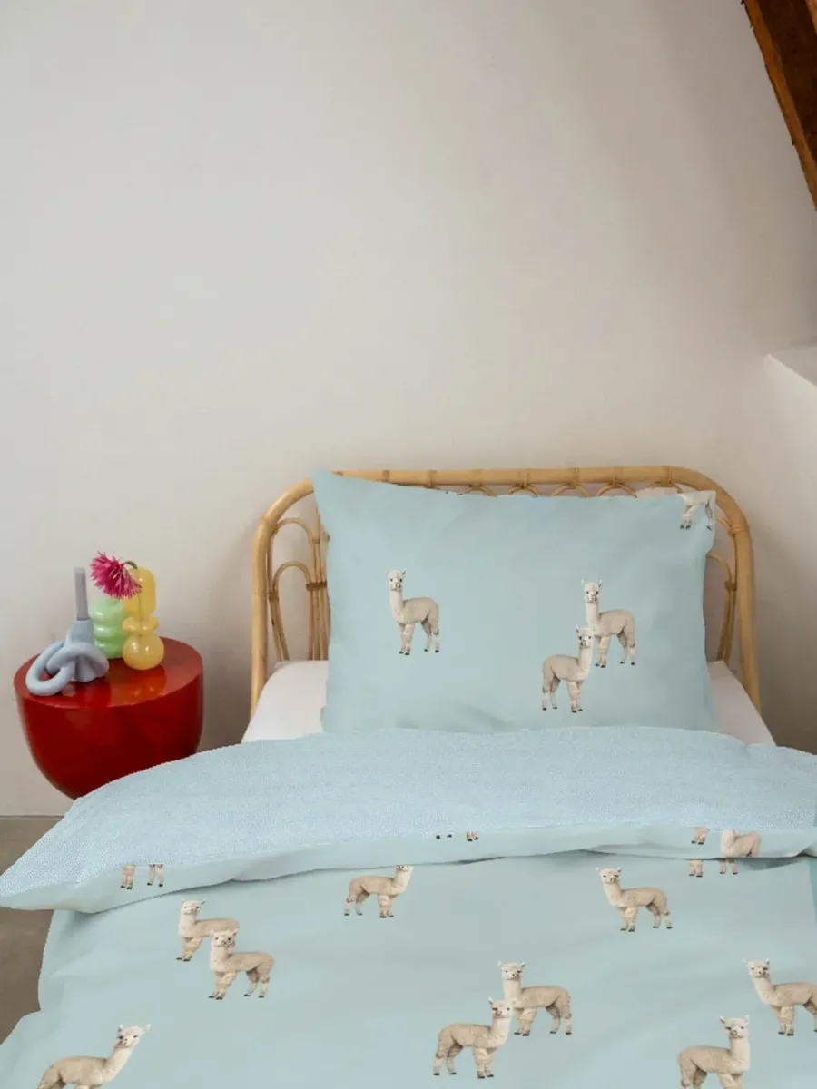 SNURK ALPACA SKY KATOEN DEKBEDOVERTREK 140X200/220 CM + 1 SLOOP - BLAUW