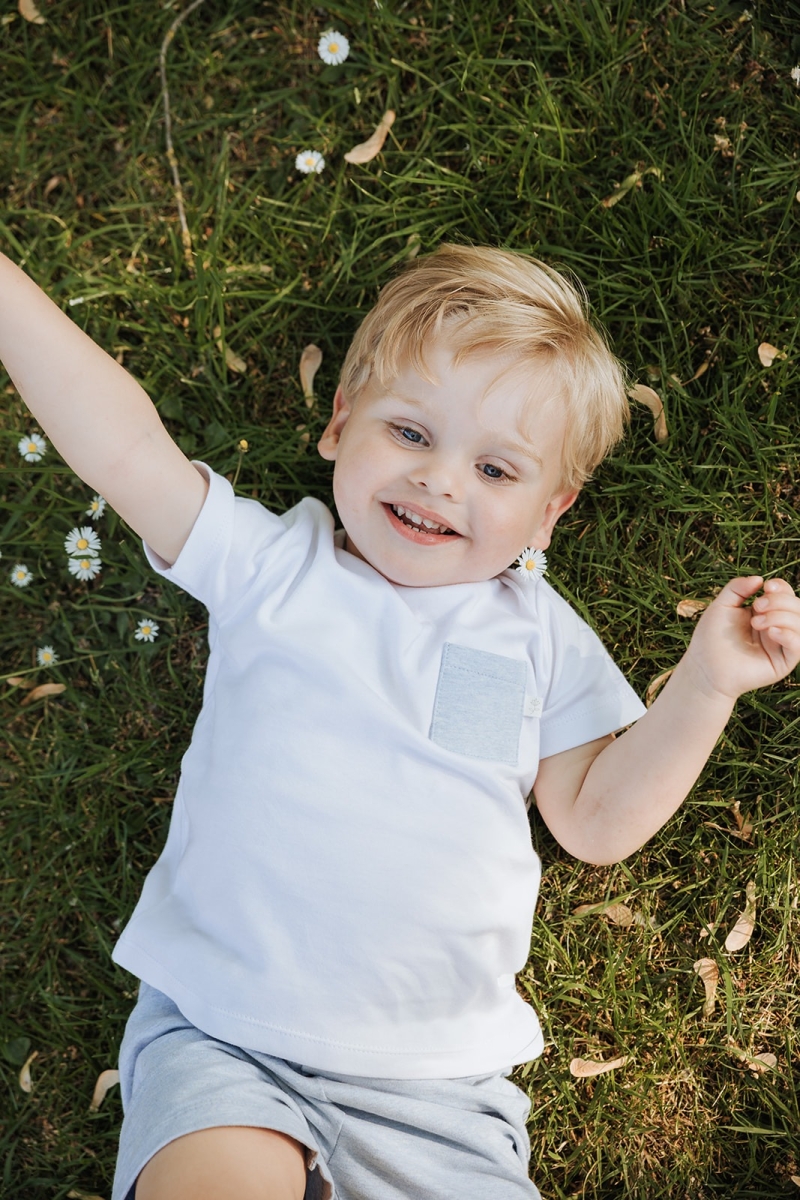 LIVING NATURE PYJAMA 2-DELIG VOOR JONGENS CESAR WIT/BLAUW